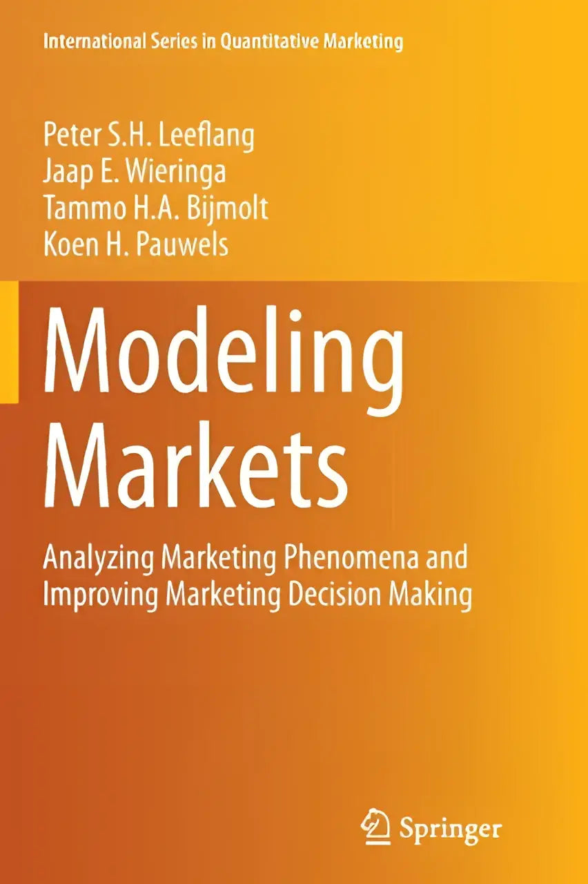 Oranje boekomslag met witte tekst getiteld modeling markets door peter s.h. gericht op decision making en marketing fenomenen