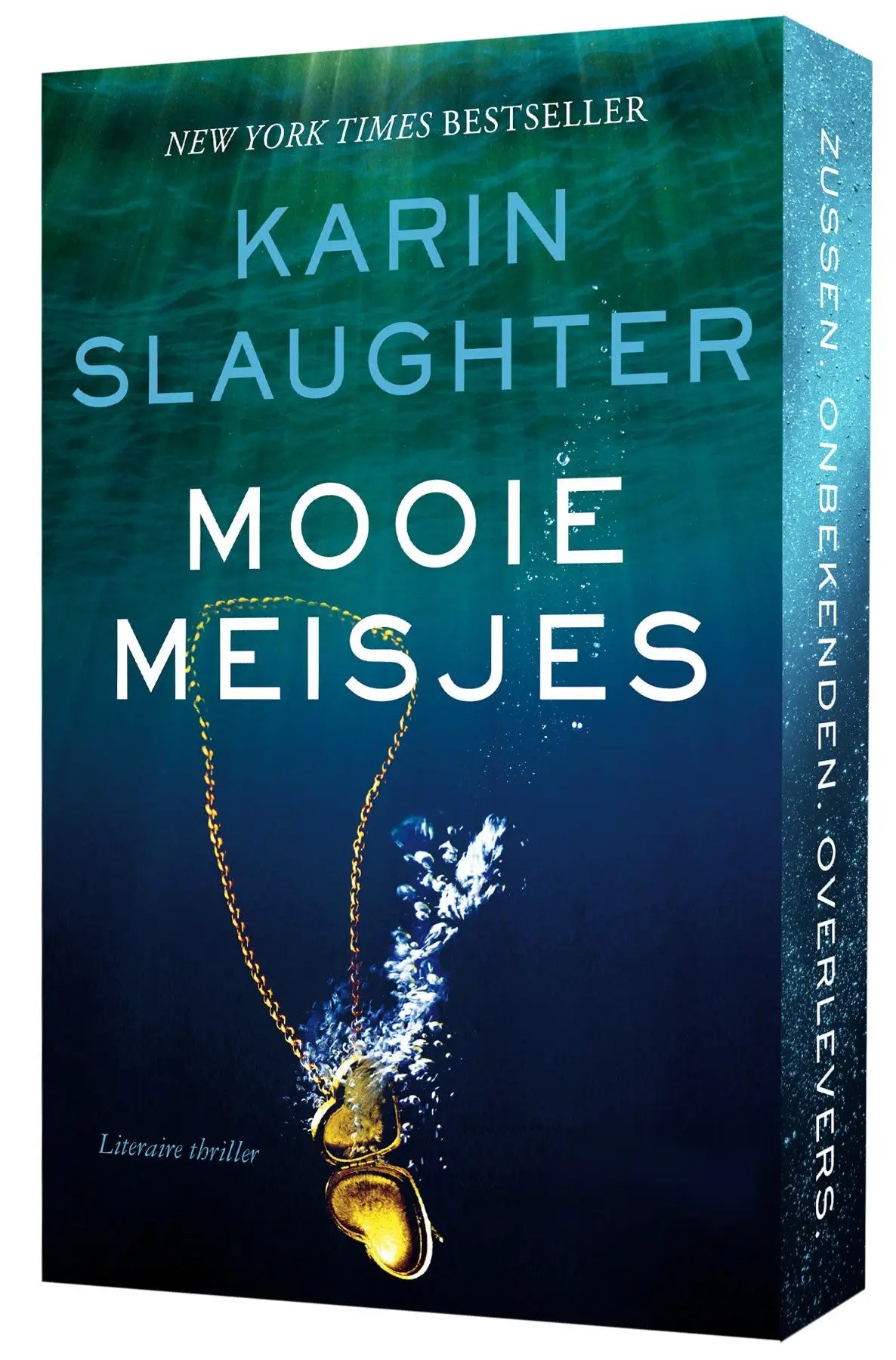 A goudkleurige ketting met een hartvormige medaillonhanger met een onderwaterontwerp op de cover van mooie meisjes
