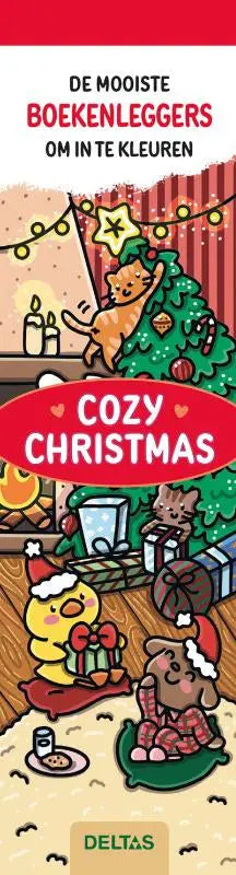 Cozy christmas kleurboek met mooiste kleurboekenleggers en feestelijke dieren bij versierde kerstboom