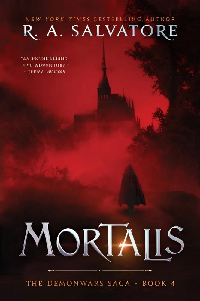 Rode boekomslag van mortalls door r in het boek mortalis van de demonwars saga, boek 4