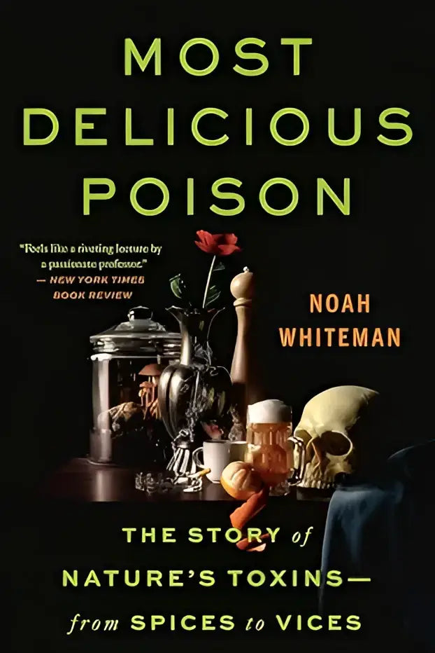 De boekcover van most delicious poison toont de titel in limegroene letters op een donkere achtergrond