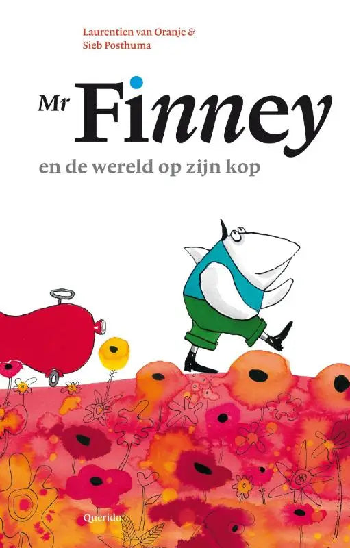 Illustratie van mr finney met wit gezicht en zwarte ogen in een teal vest en groene broek voor jonge lezers