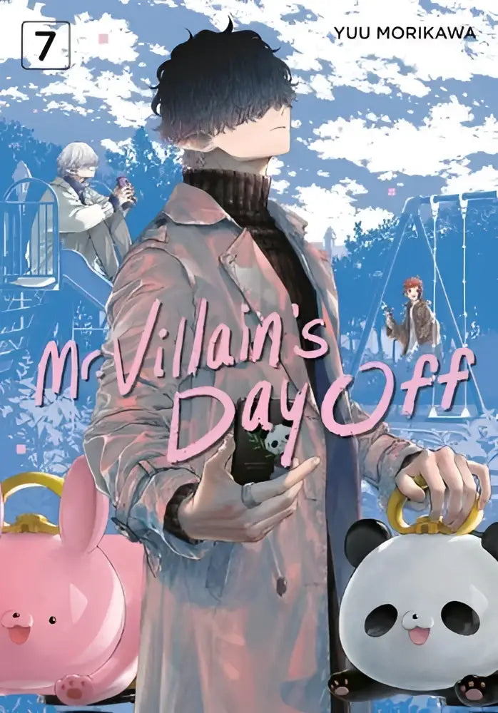 De omslag van de manga Mr Villains Day Off 07 toont een kleurrijke illustratie van een schurk tijdens een vrije dag