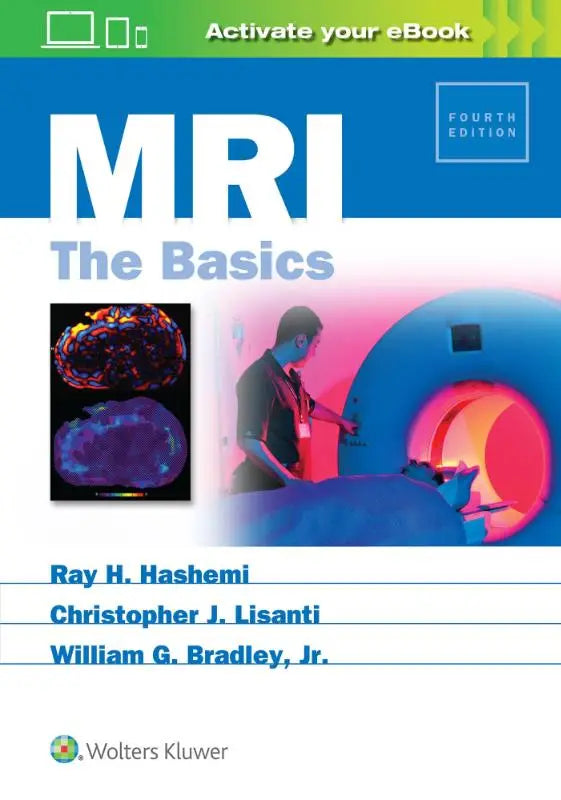 De cover van het vierde editie leerboek mri the basics door ray h met board-style questions bij elk hoofdstuk