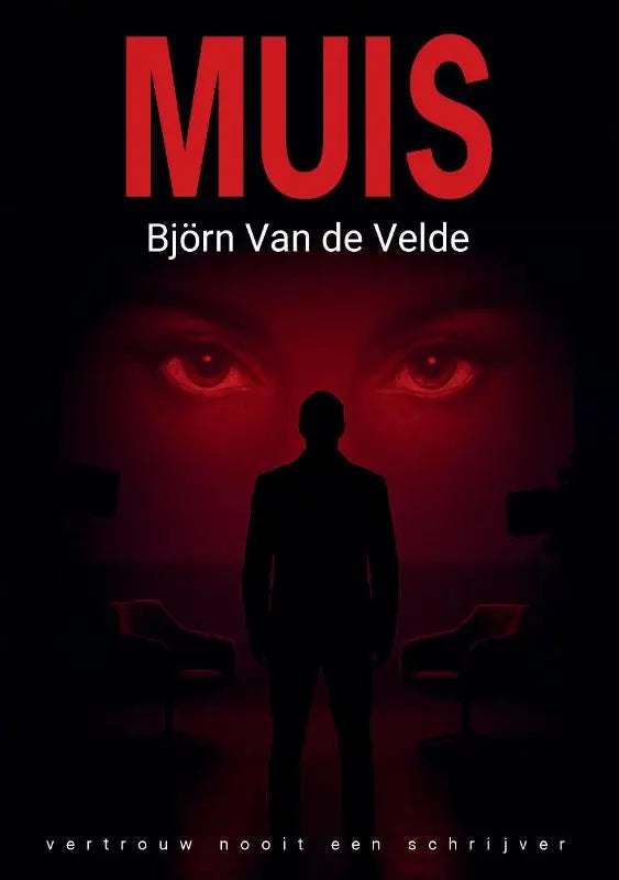 Rood getinte boekcover van muis door björn van de velde met duidelijke titel en auteur op voorkant