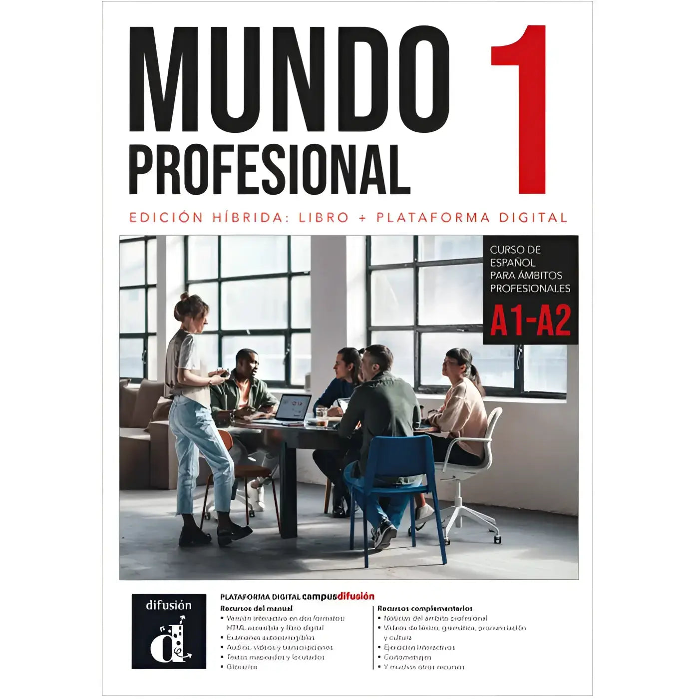 Mundo profesional 1 hybride studenteneditie voor taalniveau a1-a2 met duidelijke structuur en digitale toegang