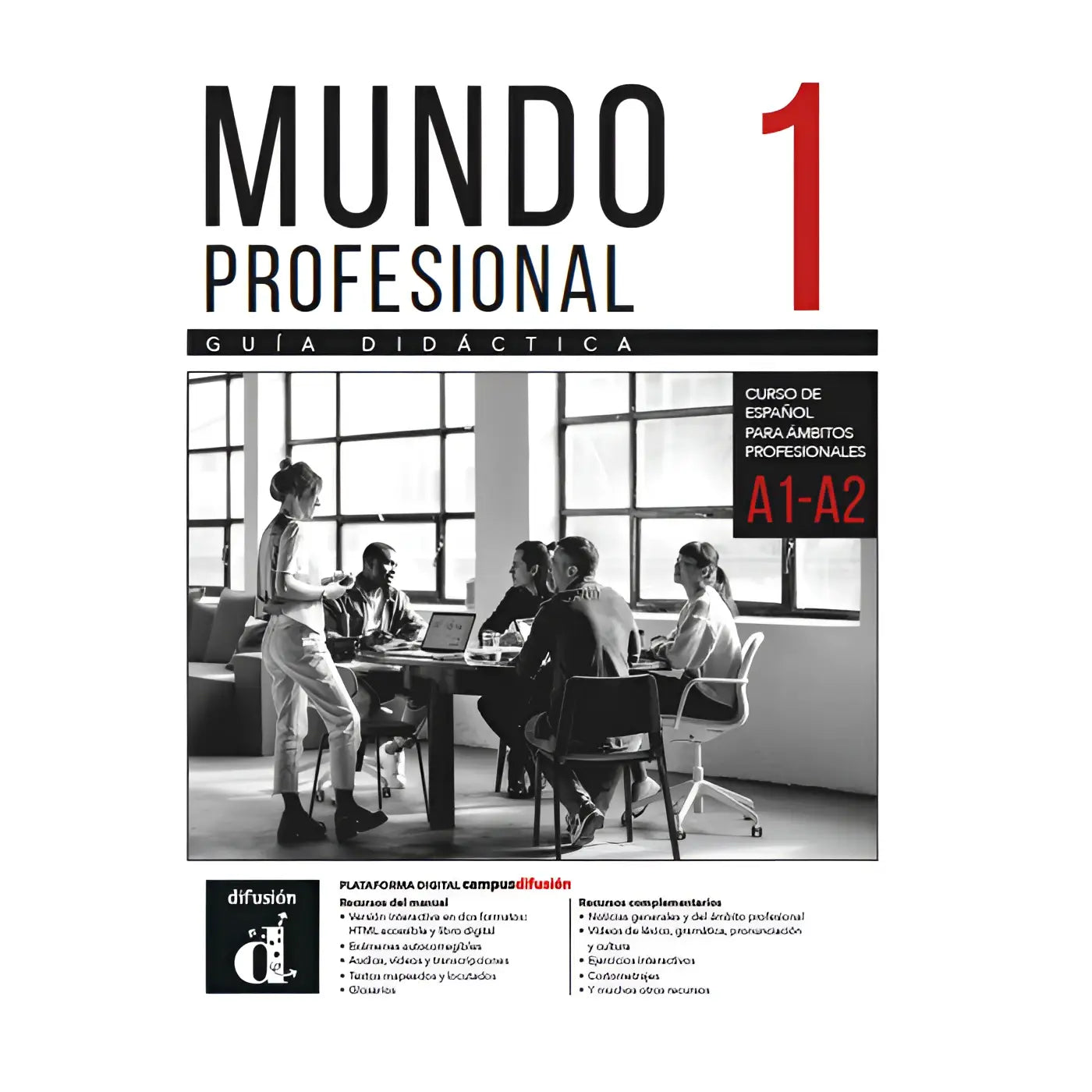 Mundo profesional 1 zwarte witte educatieve gids voor professionele spaanse leerlingen a1 a2 niveaus