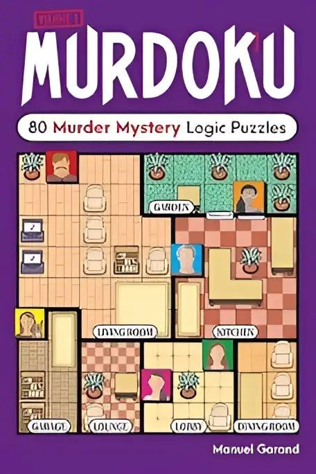Murdoku 80 murder mystery logic puzzles boek met kleurrijk raster en gelabelde kamers voor de puzzels