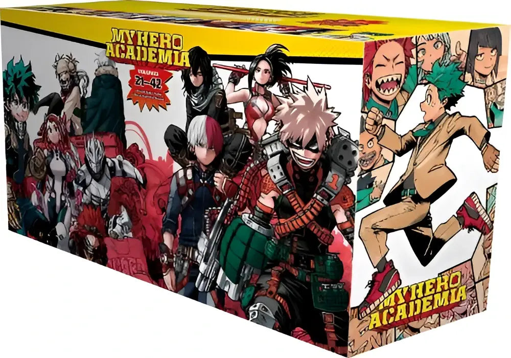 My hero academia box set 2 with volumes 21-42 in colorful illustrated cardboard packaging for hero academia fans