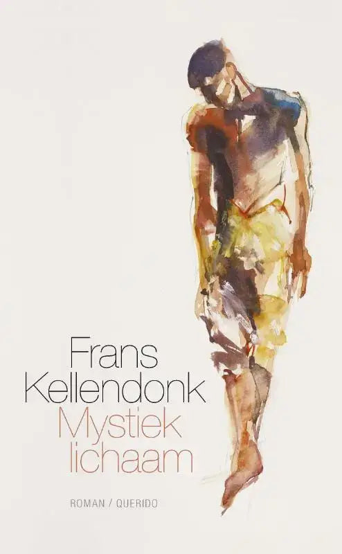 Waterverfschilderij van man in losse aardetinten kleding met zachte penseelstreken mystiek lichaam product