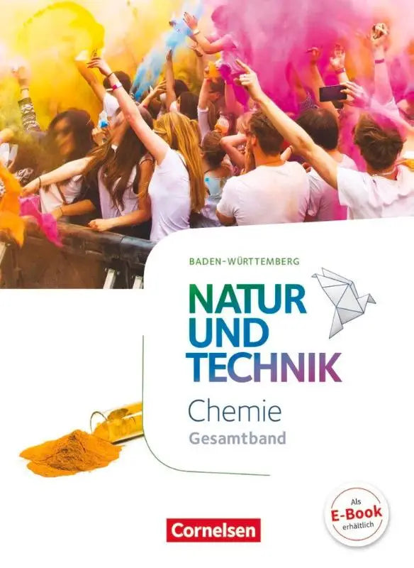 Cover van natur und technik gesamtausgabe chemie schülerbuch met kleurrijke mensen die poederkleur op een festival gooien