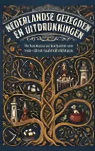 Donkere luxe boekomslag met goud gegraveerde nederlandse gezegden en rijkste taaluitdrukkingen tekst in wit