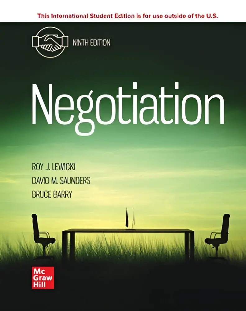 De negende editie van het negotiation ise leerboek door roy j en bruce barry voor zakelijke onderhandelingen