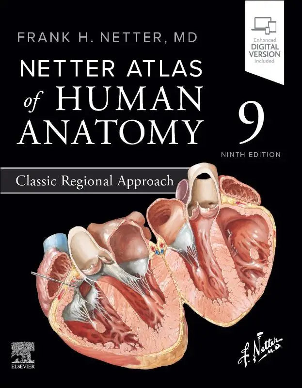 De negende editie van de netter atlas van de menselijke anatomie toont een gedetailleerde illustratie van het hart