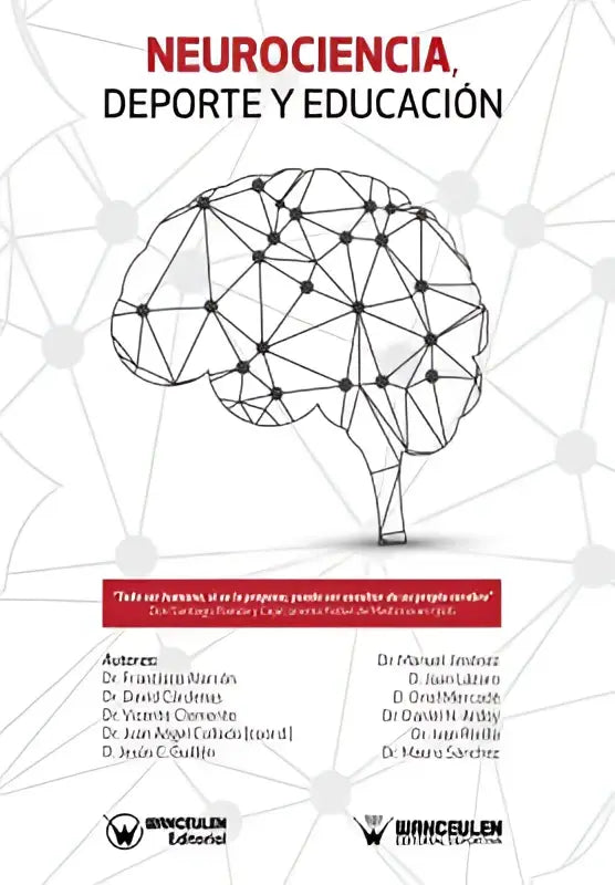 De boekcover van neurociencia deporte y educación toont een zwart lijntekening van een hersenillustratie met knooppunten