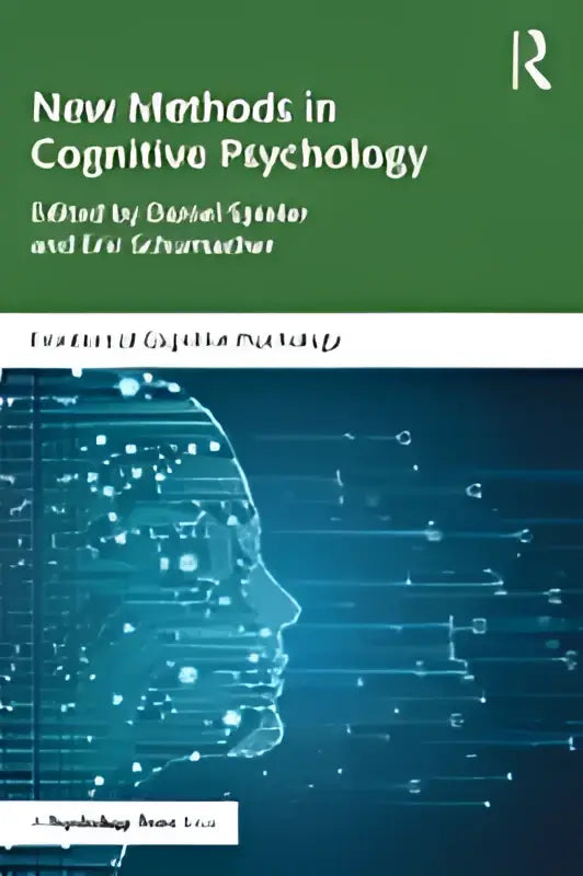 De boekcover toont een blauw digitaal brein met witte circuitlijnen voor nieuwe methoden in cognitieve psychologie