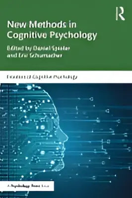De boekcover toont een blauw digitaal brein met witte circuitlijnen voor nieuwe methoden in cognitieve psychologie