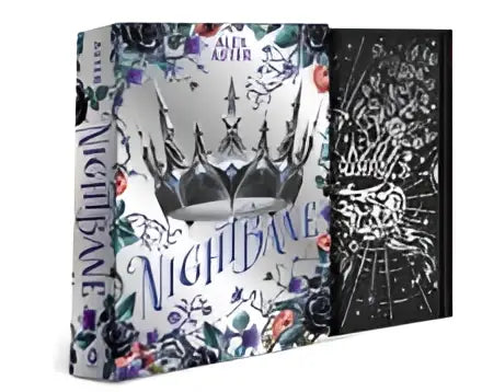 De hardcover editie van witchblade door alex kerski met een zilveren kroon en florale patronen in paars en blauw