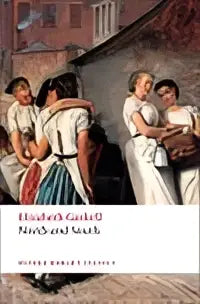 De boekomslag van North and South door Elizabeth Gaskell toont een klassieke schildering van vrouwen in historische kleding