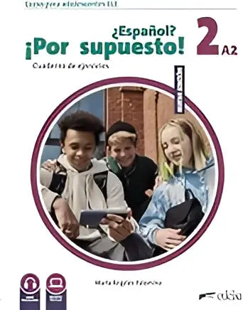 De cover van het spaans leerboek nivel a2 nuevo español por supuesto 2 libro de ejercicios in kleurige vormgeving