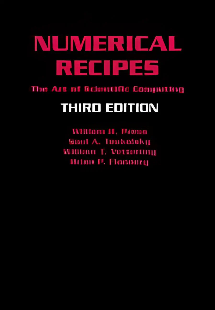 De voorkant van numerical recipes 3rd edition het boek over wetenschappelijk rekenen van press teukolsky vetterling en flannery