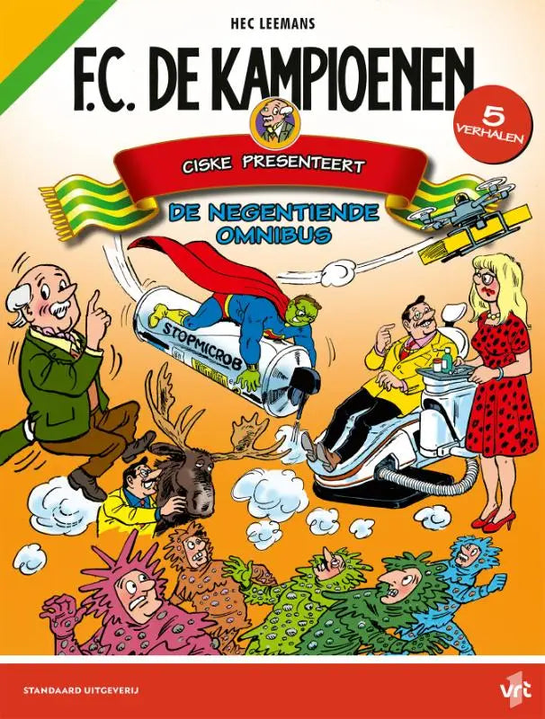 De cover van het stripboek f.c. in omnibus 19 van hec leemans met strips algemeen in kleur
