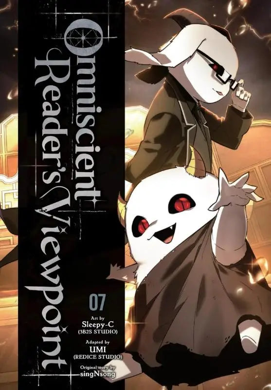 De cover van omniscient reader’s viewpoint volume 07 toont een gestileerd animepersonage met witte huid en rode ogen
