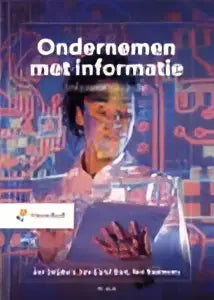 Vrouw met bril en open laptop onder de tekst ondernemen met informatie met bas baalmans en jan snijders