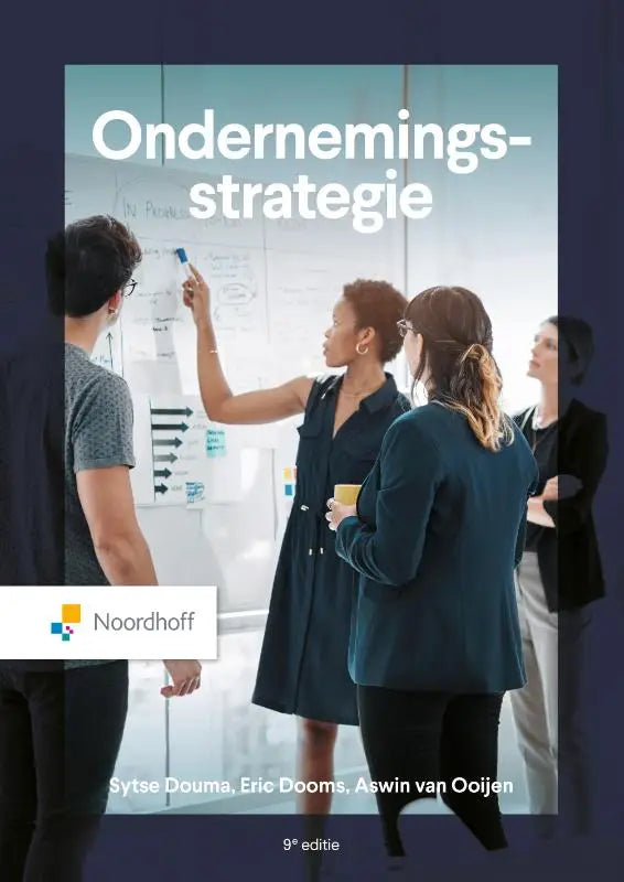 De voorkant van het boek ondernemingsstrategie door sytse douma, eric dooms en aswin van ooijen met een moderne vormgeving