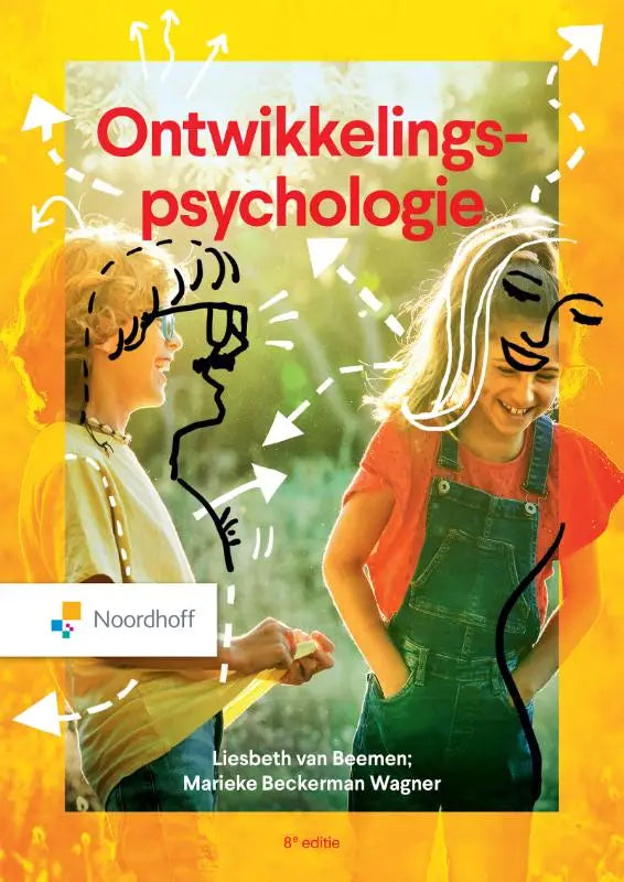 Gele boekomslag van ontwikkelingspsychologie door marieke beckerman-wagner met illustraties van twee vrouwen