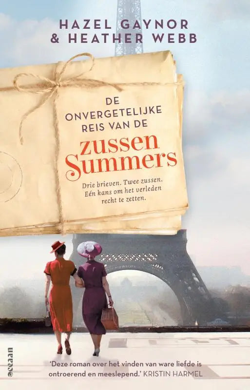Een vintage stijl beige papieren envelop met rustieke twijnsluiting voor drie brieven van de onvergetelijke reis van de zussen summers