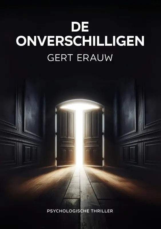 Donkere houten dubbele deuren staan open naar een helder licht aan het eind van een schemerige gang in de onverschilligen
