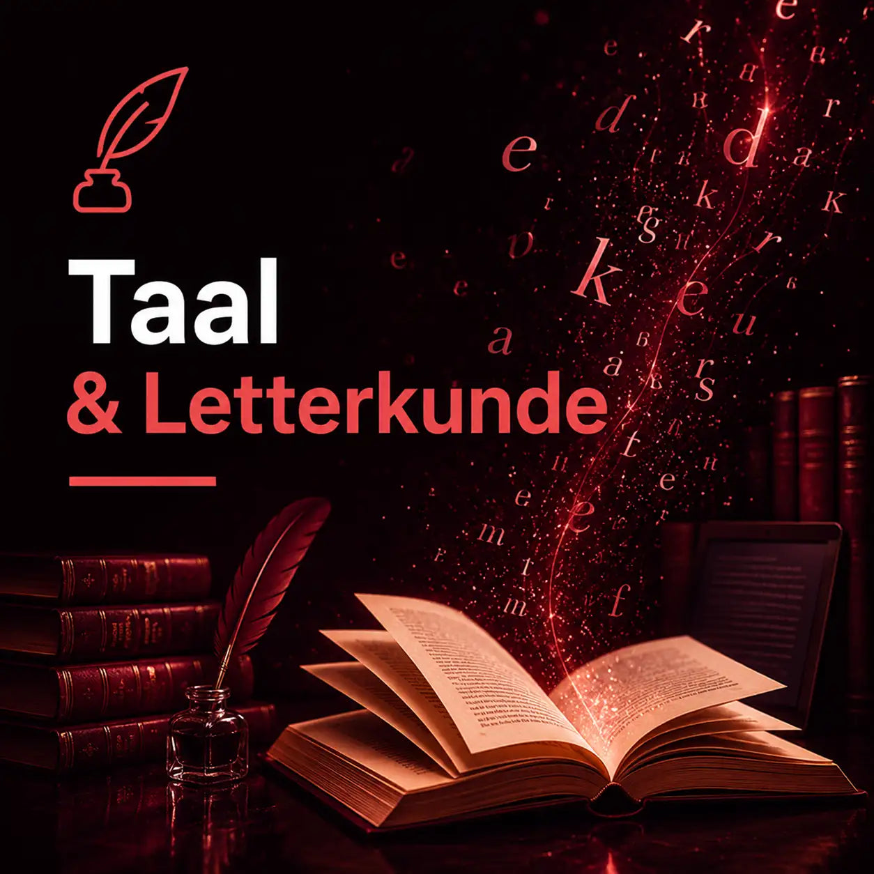 Open boek met vergeelde, ouderwetse pagina's en een ganzenveer die naast het inktpotje ligt.