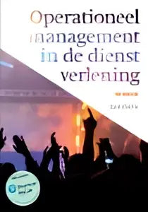 De boekcover van operationeel management in de dienstverlening door Joyce Walstra toont een oranje paarse achtergrond