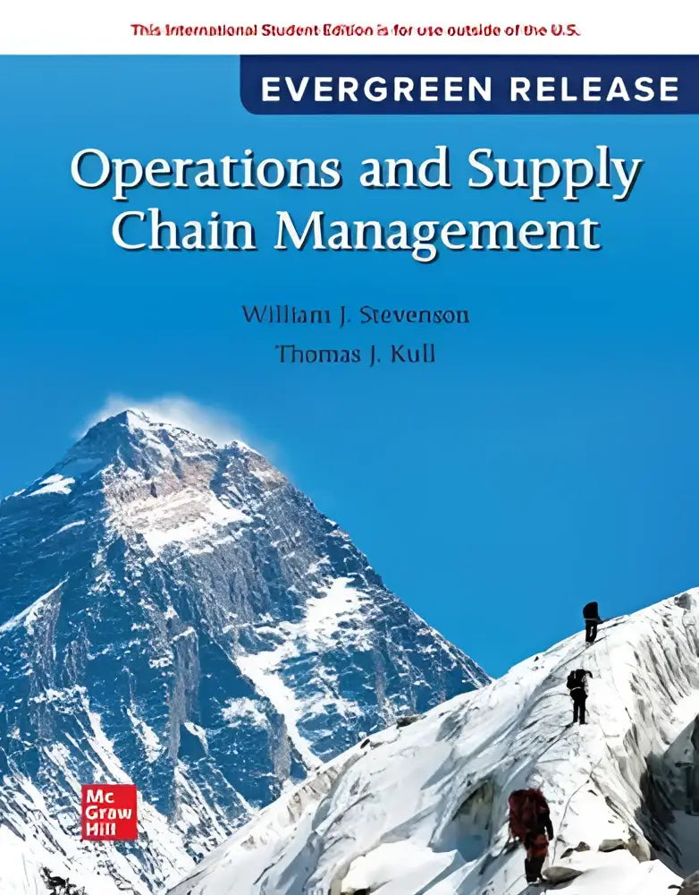 De boekcover toont mount everest met klimmers op een heldere dag voor het boek operations and supply chain management 2024 release ise