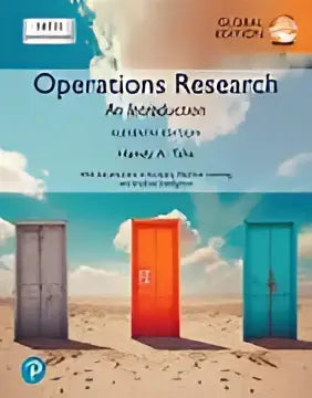 De boekcover van operations research an introduction door henry a met case studies en global edition in blauw en wit