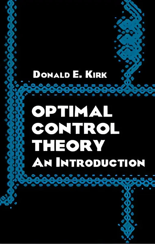 Zakboek met blauwe gepixeleerde rand en witte tekst getiteld optimal control theory een introduction door donald e voor optimal control theory
