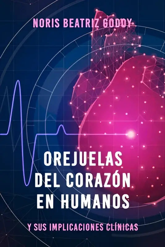 Een levendig roze digitaal hart met een gloeiend netwerkontwerp voor orejuelas del corazón humanos y sus implicaciones clínicas