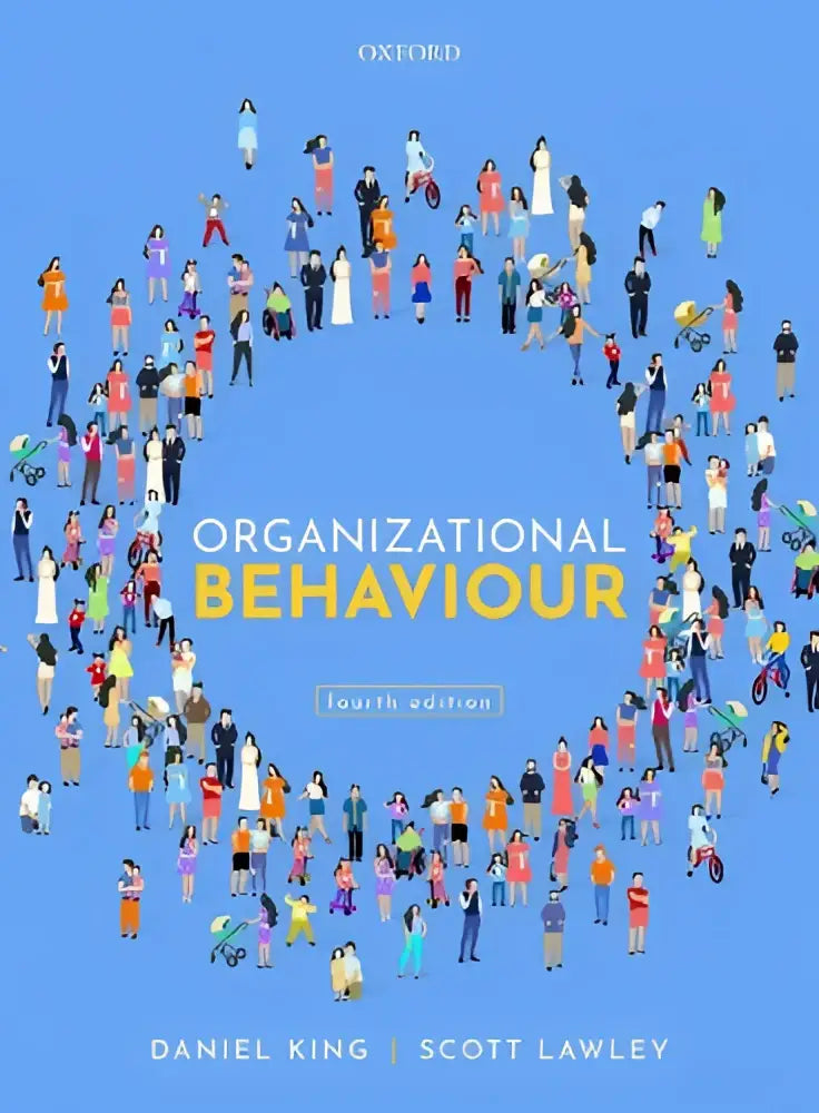 The oxford university press textbook organizational behaviour featuring the flagship blue cover with diverse people in a circle for organization studies