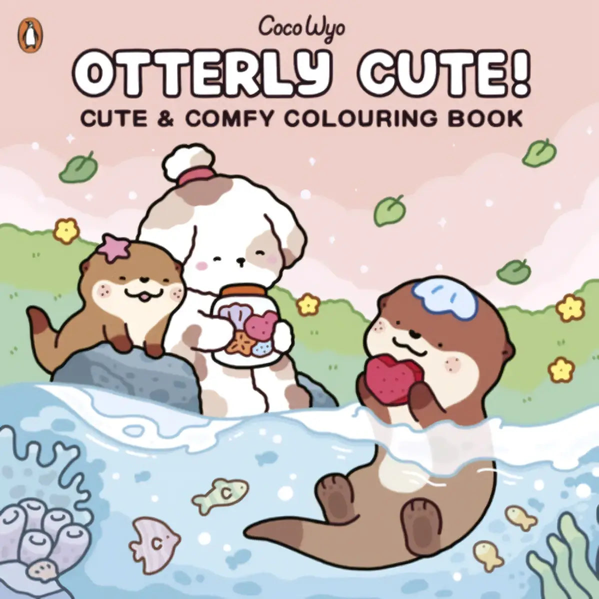 Cute cartoon otter-themed coloring book otterly cute with pastel pink and blue illustrations from serie coco wyo kinder non-fictie