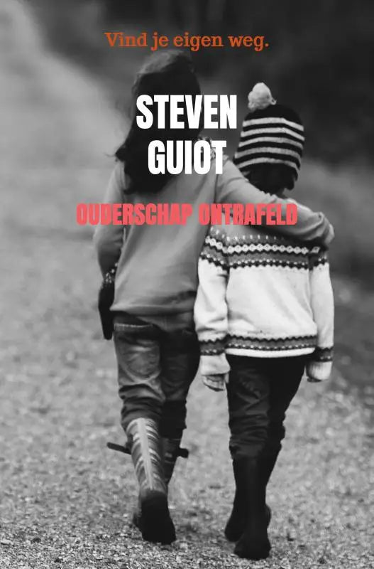 Zwart-wit boek covers met twee kinderen die weglopen een draagt gestreepte muts en patroontrui ouderschap ontrafeld voor jonge lezers