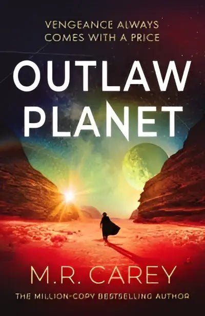 The book cover of outlaw planet by m.r. features the exhilarating sf adventure winner of the philip k dick award