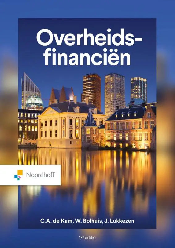 De 17e editie van het studieboek overheidsfinanciën over de economie van de collectieve sector, kaft in blauw en wit