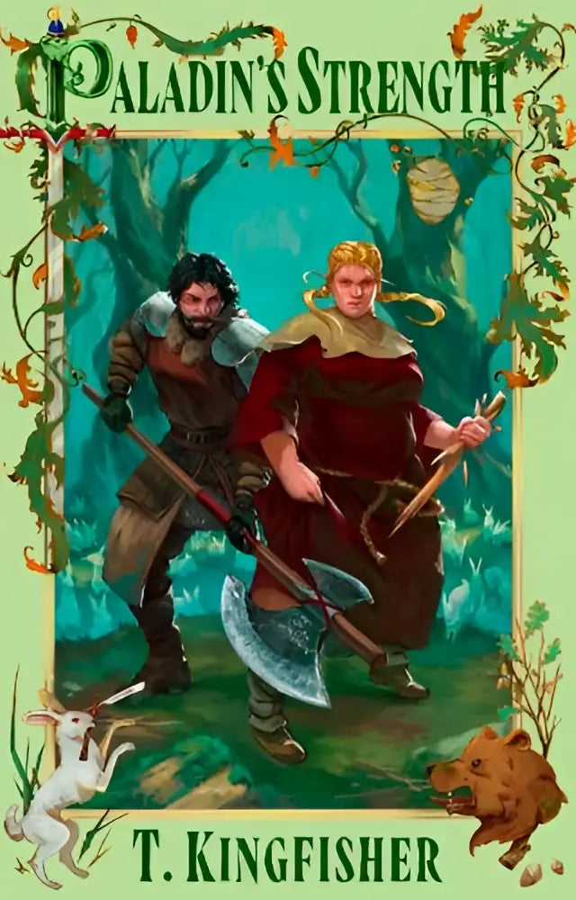 De boekcover van paladin’s strength door t toont een krachtig ontwerp gebaseerd op the saint thema