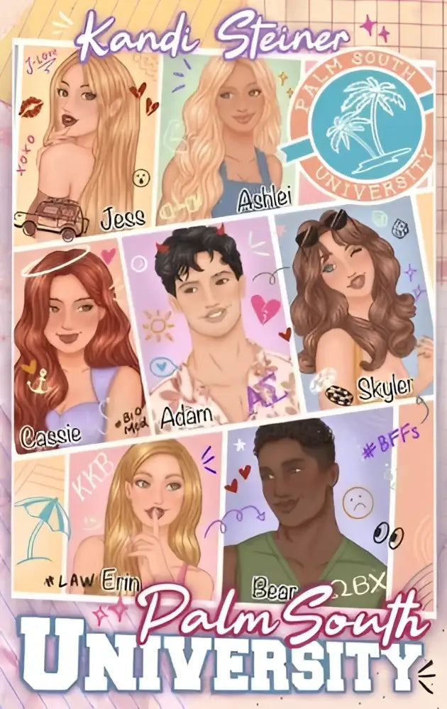 Palm south university graphic novel cover with diverse illustrated characters on colorful background in south university box set