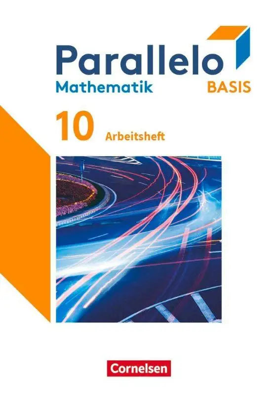 Oranje en blauwe geometrische logo van het arbeitsheft mit medien en interaktiven oefeningen parallelo 10. schuljahr