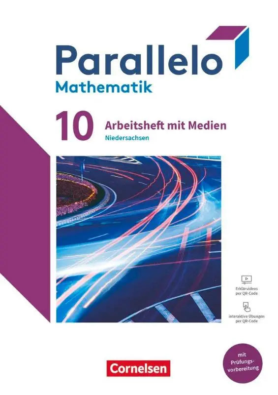 Paarse en blauwe parallelo mathematik 10 arbeitsheft mit medien voor niedersachsen van cornelsen