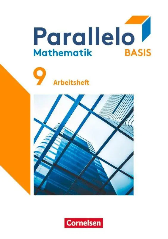 Blauw en oranje parallelo mathematik basis arbeitsheft mit modernen architectuur foto voor grade 9 gebruik