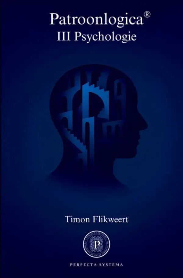 Donkerblauwe boekcover patroonlogica iii psychologie met abstracte menselijke silhouet over hoe onze mindset de overheid stuurt