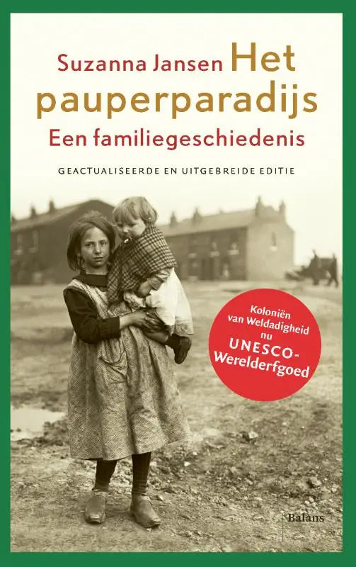 Het pauperparadijs boekcover met sepiafoto van kinderen titel en auteur suzanna jansen literaire non-fictie algemeen